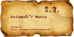 Kolompár Netta névjegykártya